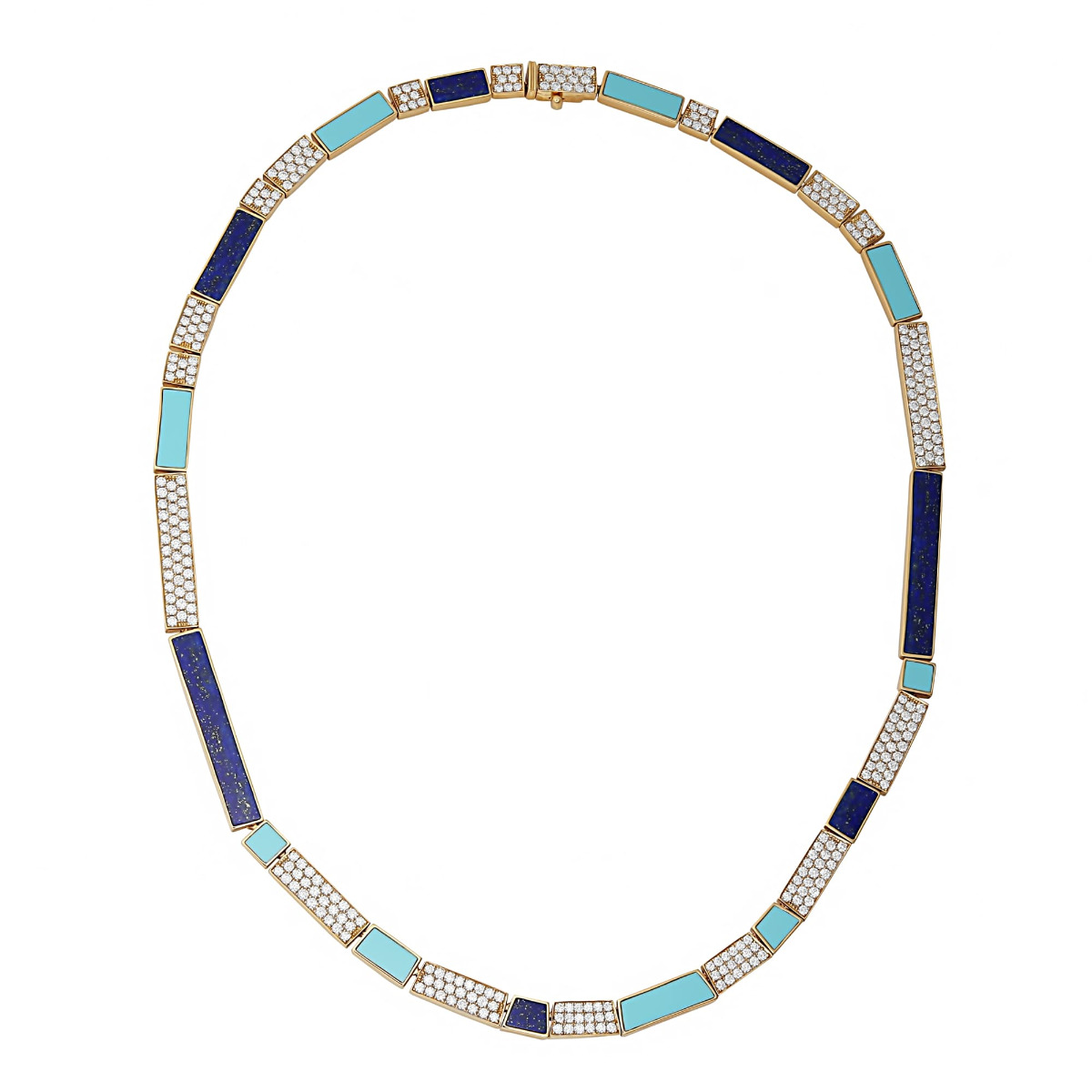 London Collection 18k Yellow Gold Diamond and Mixed Stone Necklace