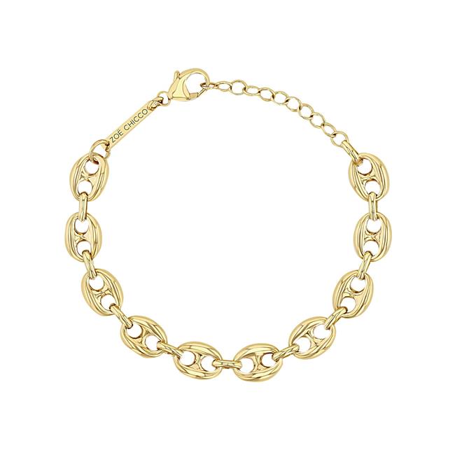 Zoe Chicco 14k Yellow Gold Puffed Mariner Link Bracelet