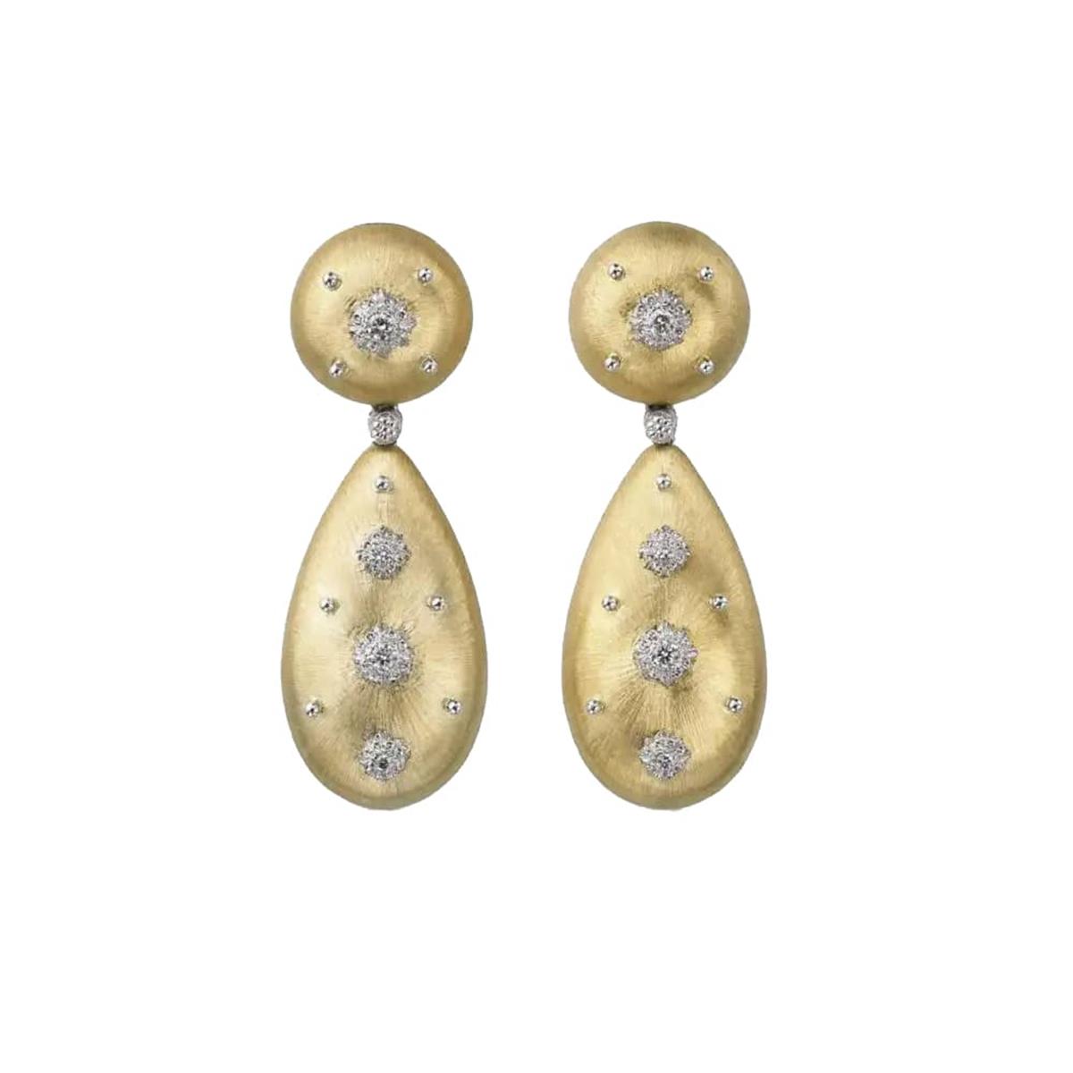 Buccellati Macri 18k Diamond Drop Earrings
