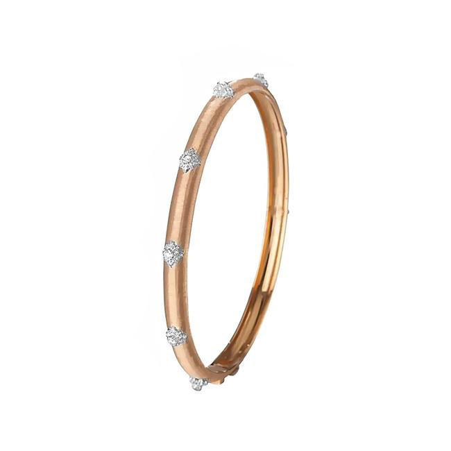Buccellati Marci 18k Two Tone Diamond Bombe Bracelet 5mm