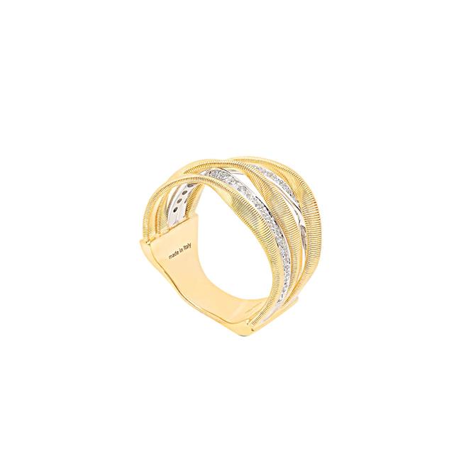 Marco Bicego Marrakech 18k Yellow Gold Diamond Twist Ring