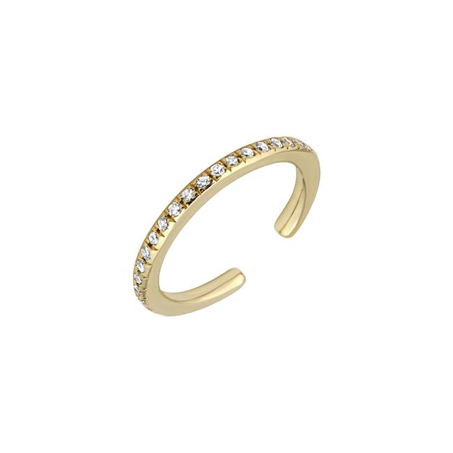 London Collection 14k Yellow Gold and Diamond Single Ear Cuff