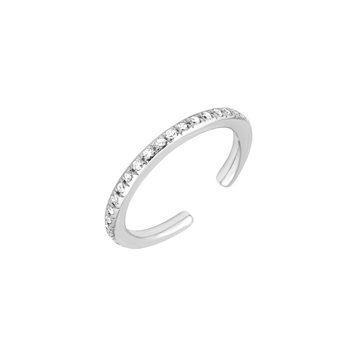 London Collection 14k White Gold Pave Diamond Earcuff