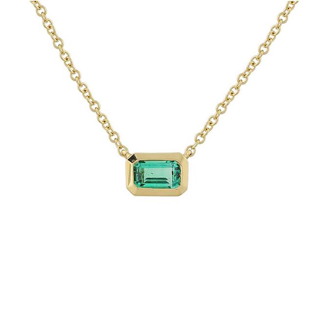 London Collection 14k Yellow Gold Gemstone Bezel Necklace
