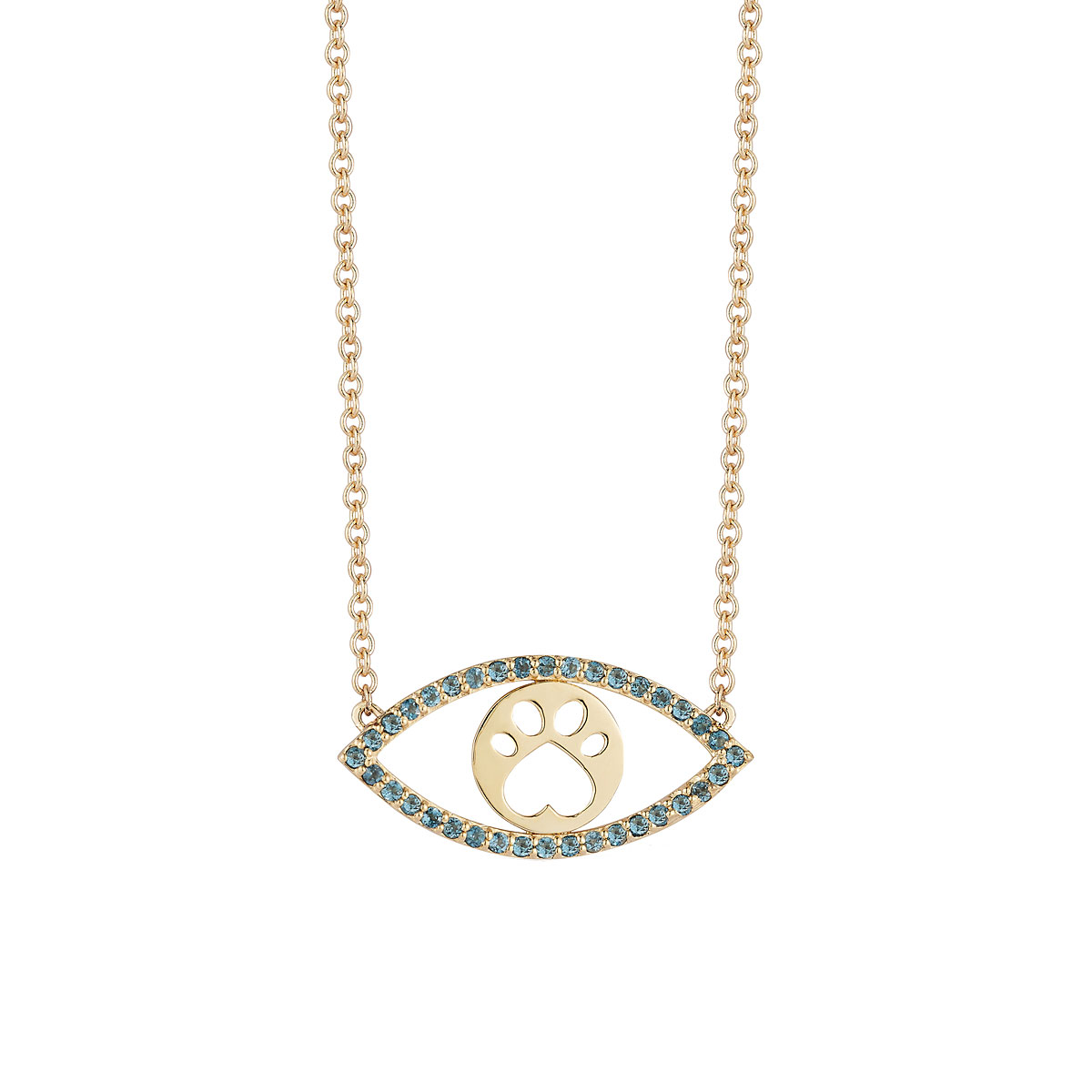 14K Gold Paw Print Mother of Pearl Necklace 14K Gold Paw Print Mother of Pearl Necklace