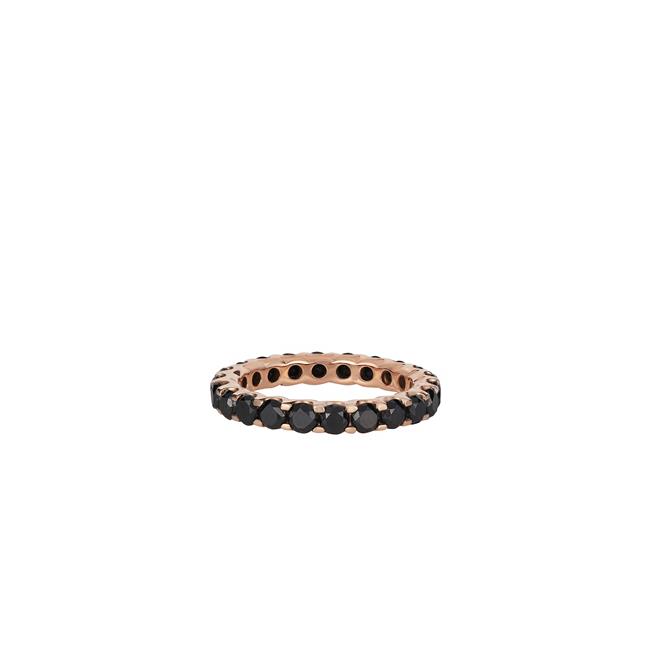 Henri Daussi 18k Rose Gold Black Pave Diamond Eternity Band