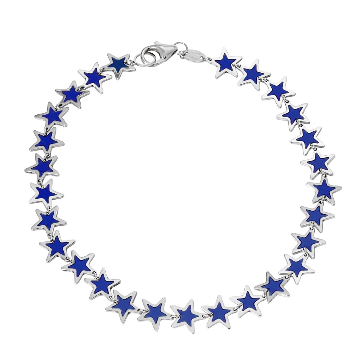 London Collection 14k White Gold Lapis Star Bracelet
