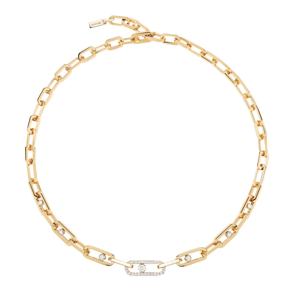 Messika Move 18k Yellow Gold Diamond Link Necklace