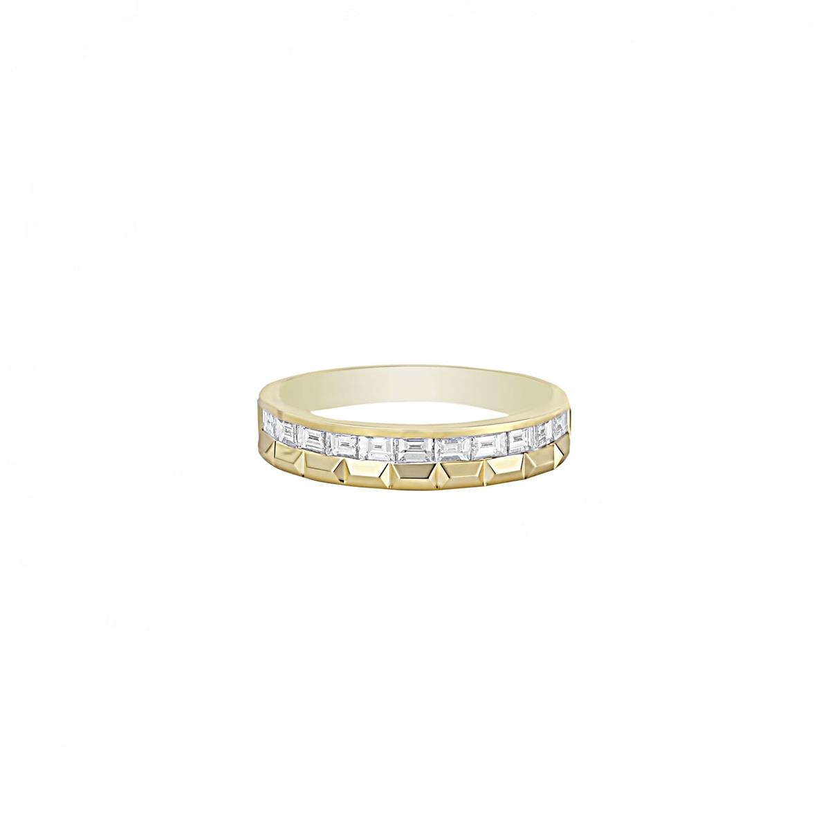 London Collection 14k Gold 2 Row Baguette Diamond Band