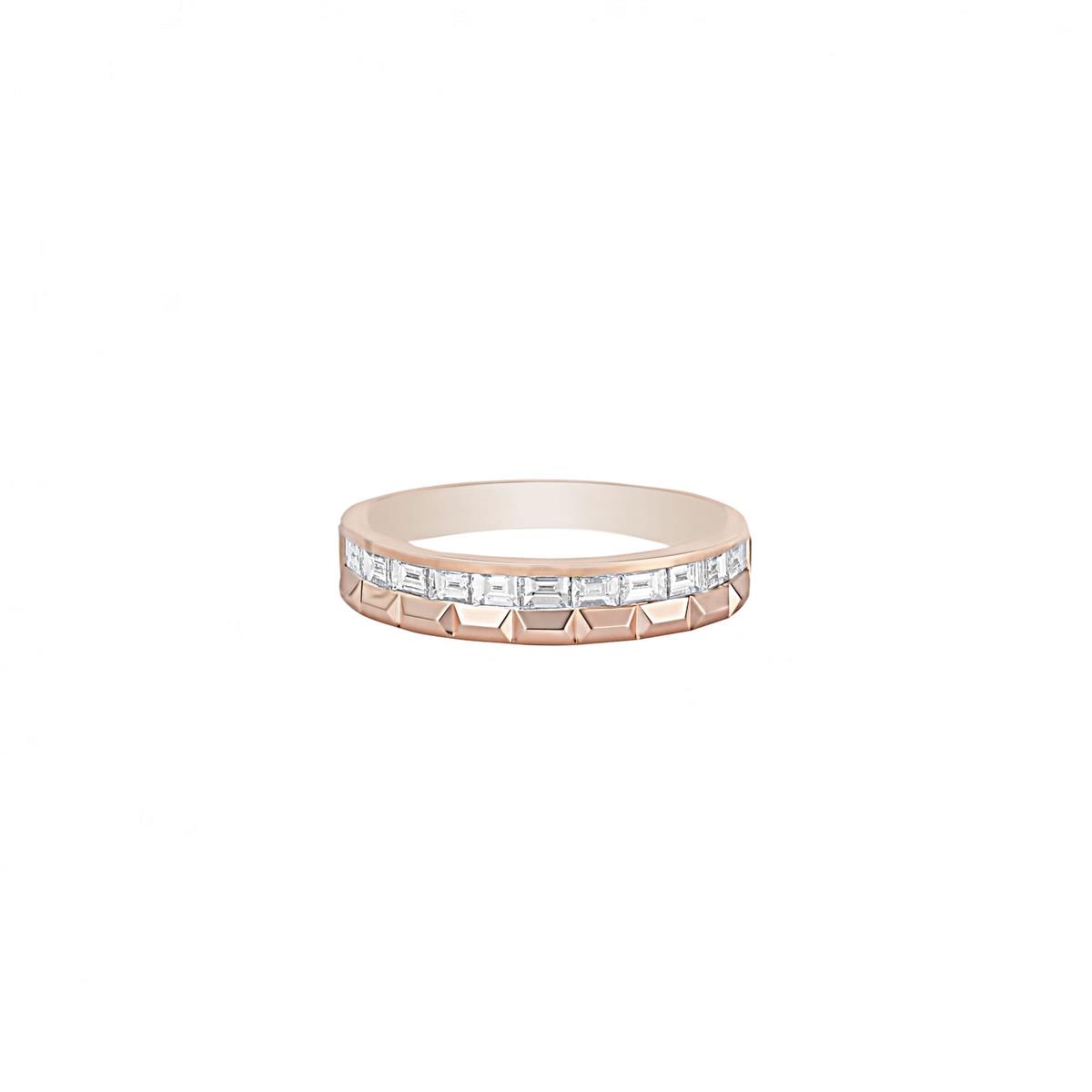 London Collection 14k Gold 2 Row Baguette Diamond Band