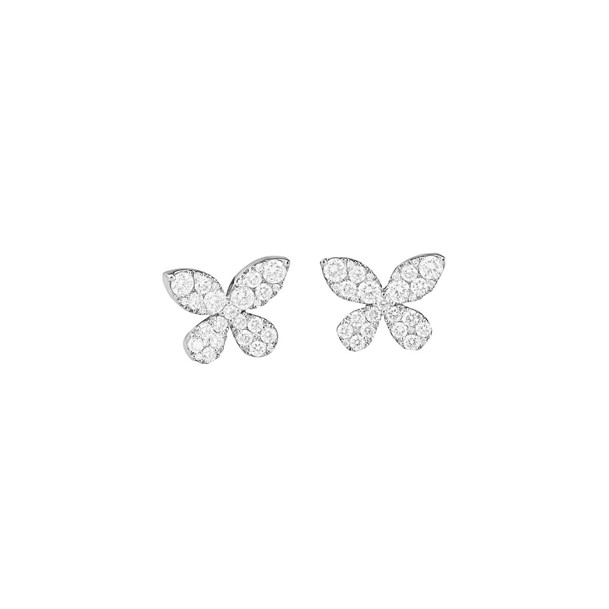 London Collection 14k Gold Diamond Butterfly Stud Earrings