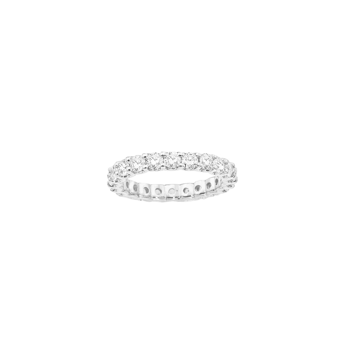 TWO By London 14k White Gold Diamond Shared U Prong Eternity Band