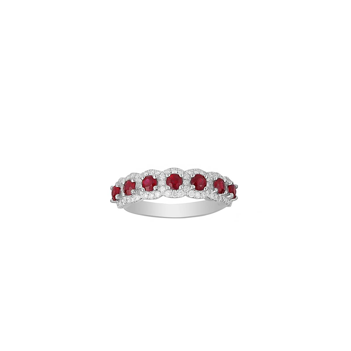 TWO by London Gemstone and Diamond Halo Band