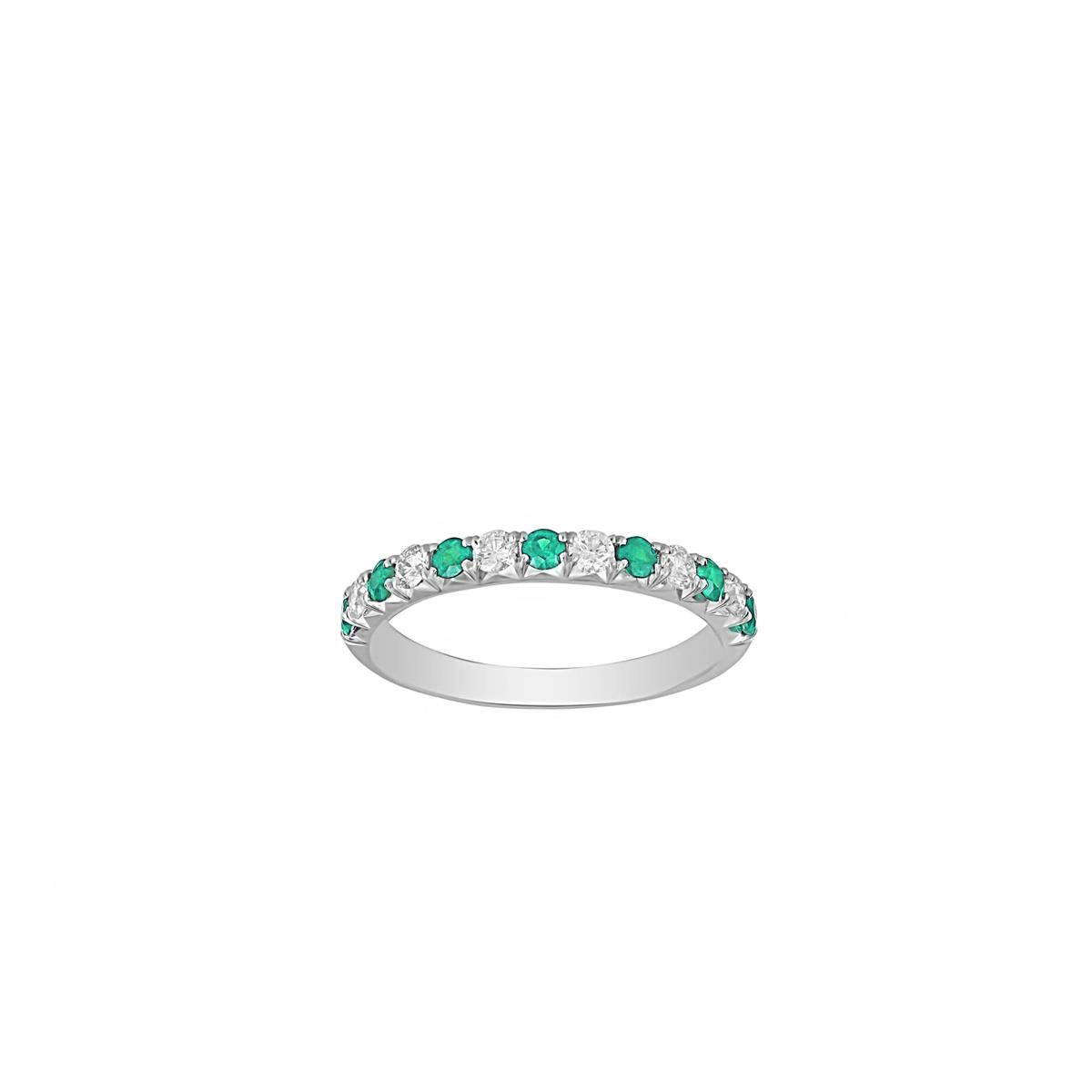 TWO by London 14k Alternating Gemstone Fishtail Wedding Band