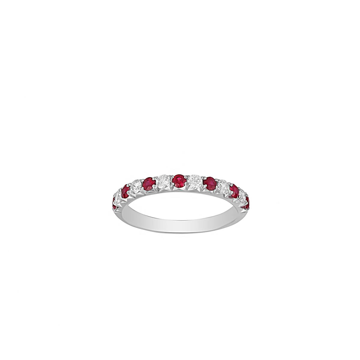 TWO by London White Gold Alternating Gemstone and Diamond Band