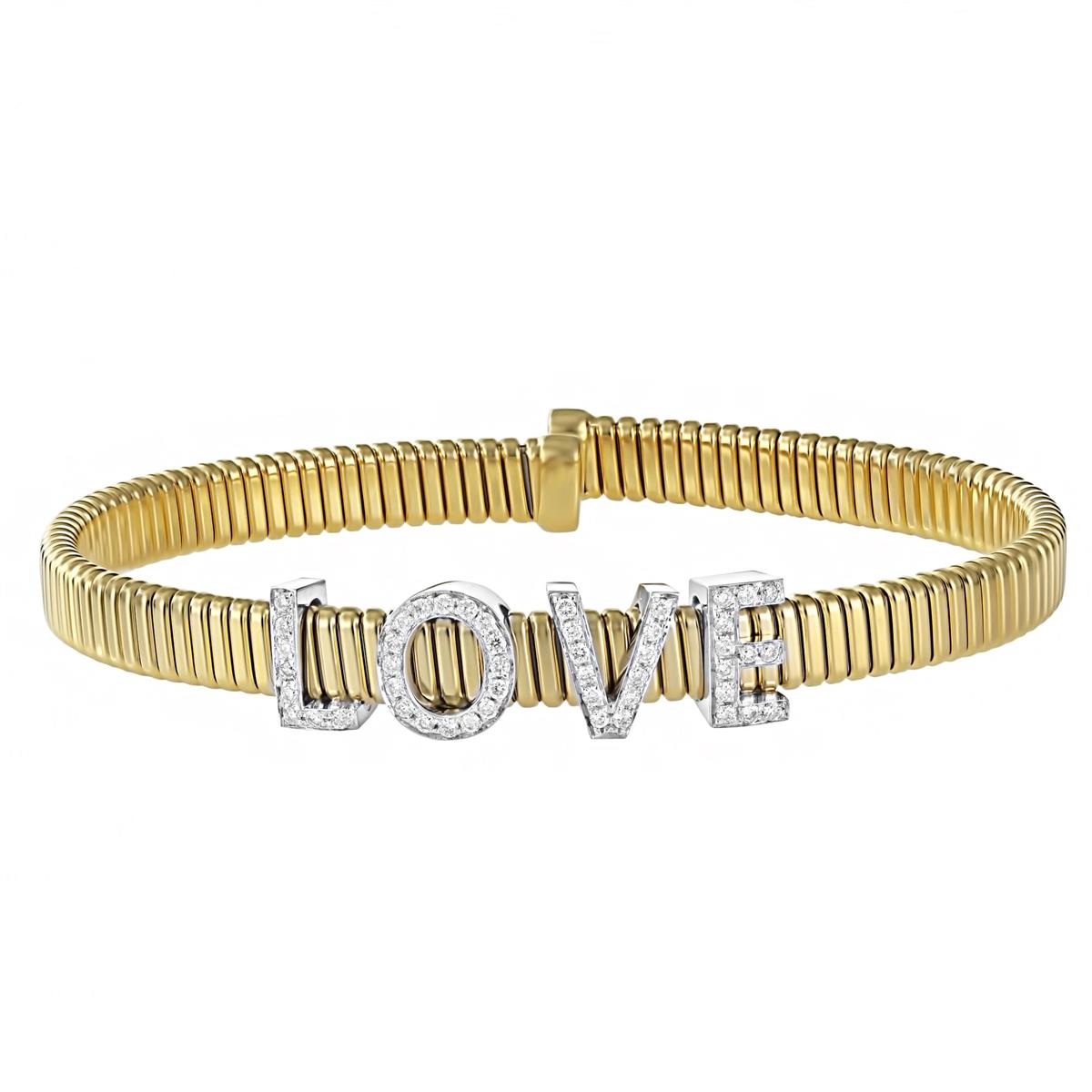 London Collection 18k Yellow Gold and Diamond Love Tubogas Bracelet