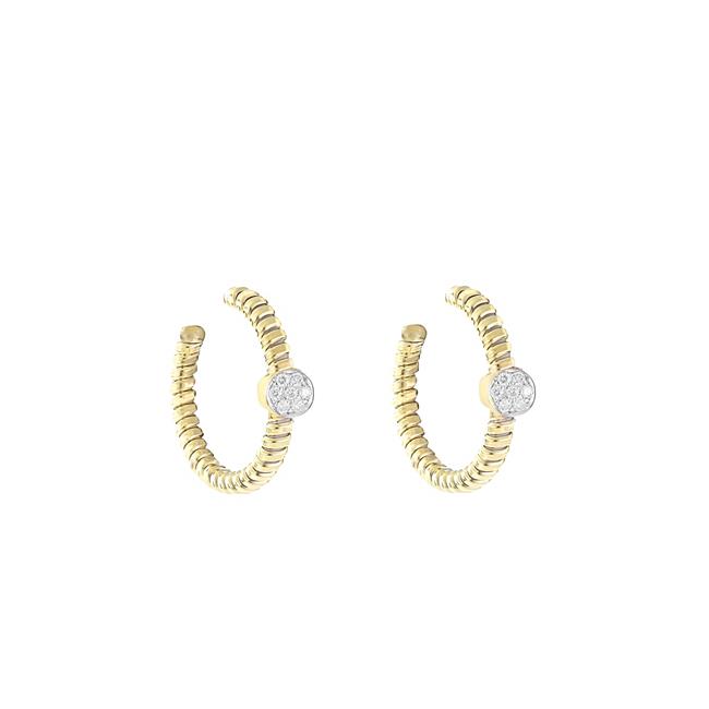 London Collection 18k Yellow And White Gold Hoop Earrings