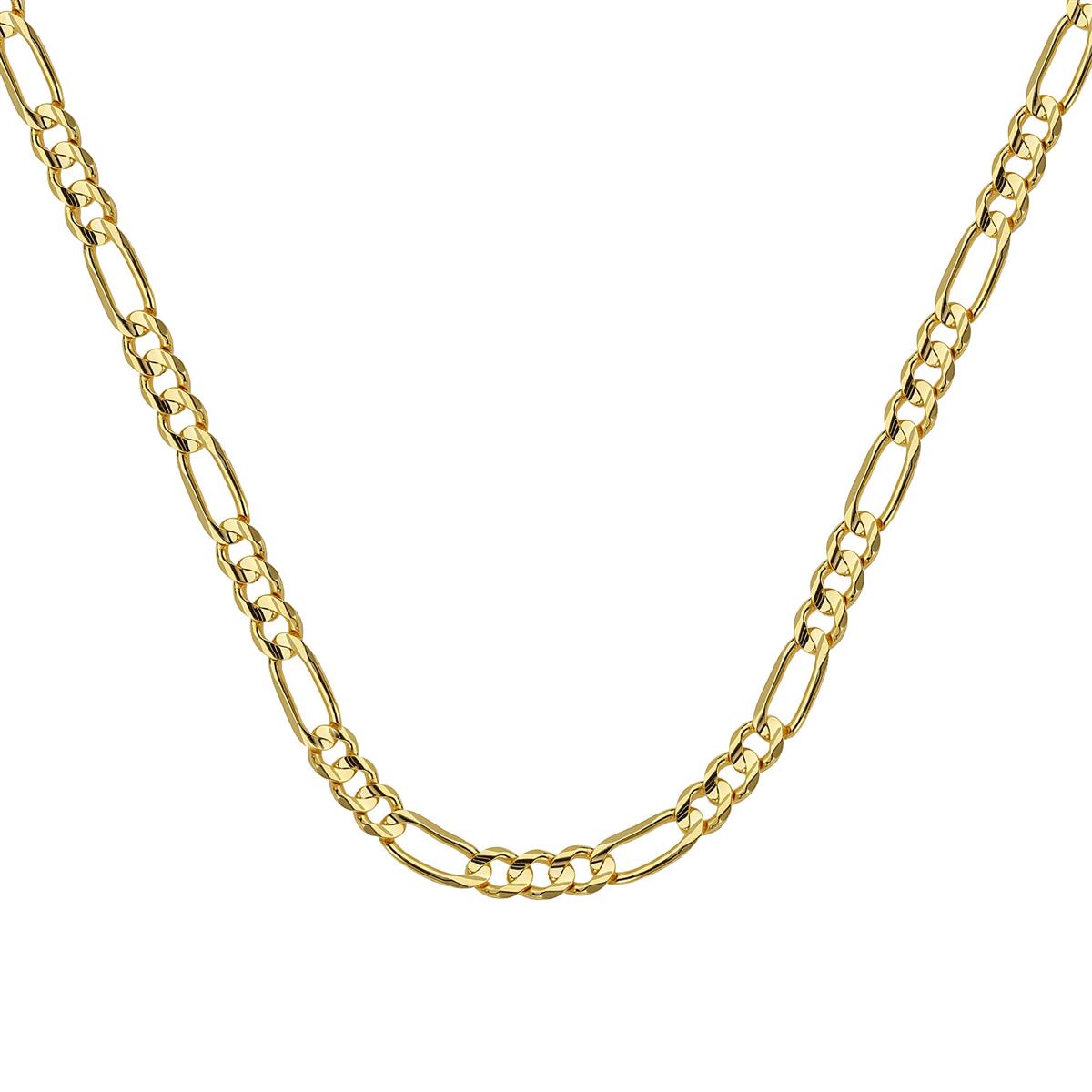 London Collection Yellow Gold 4.75mm Concave Figaro Chain 