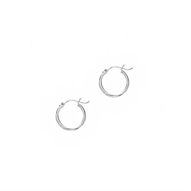 London Collection 14k Gold Polished Hoop Earrings 2.0 X 15mm