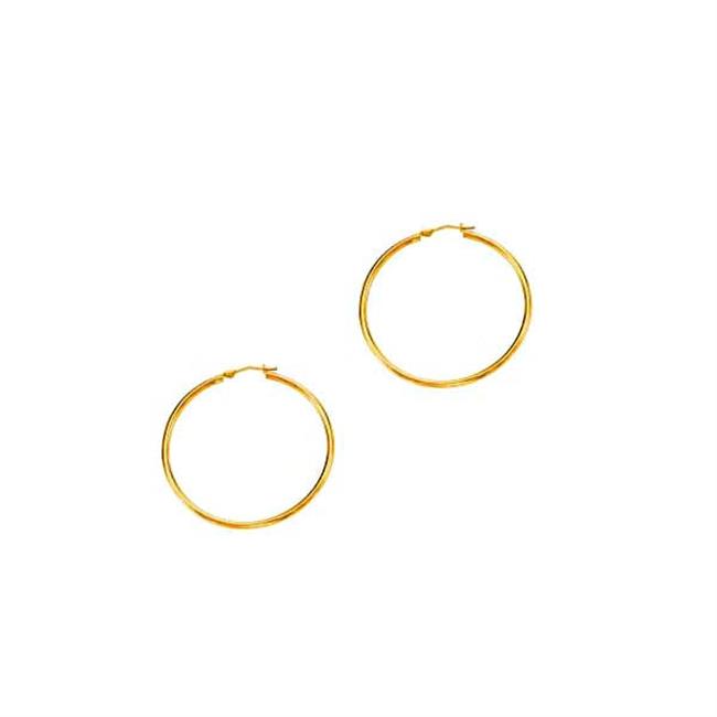 London Collection 14k Yellow Gold Polished Hoop Earrings 2.0 X 40mm