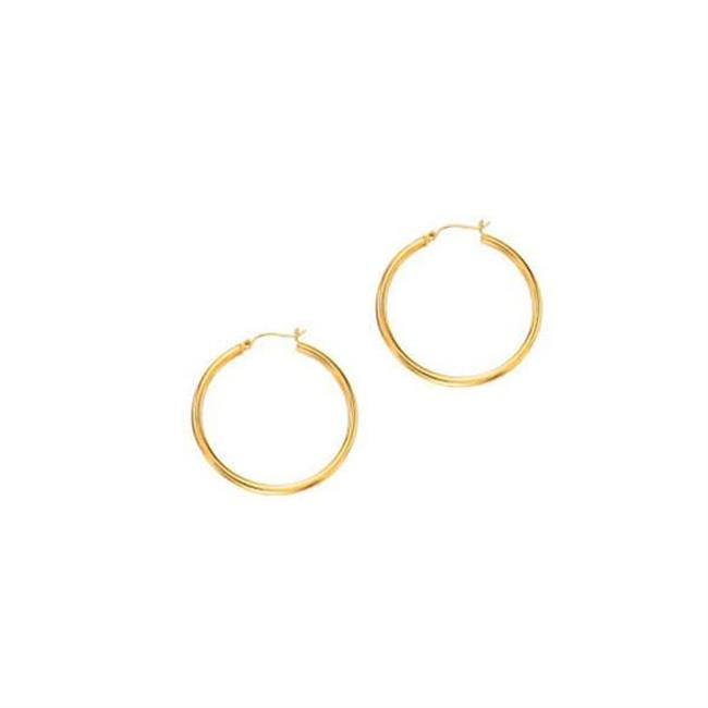 London Collection 14k Yellow Gold Polished Hoop Earrings 3.0 X 40mm