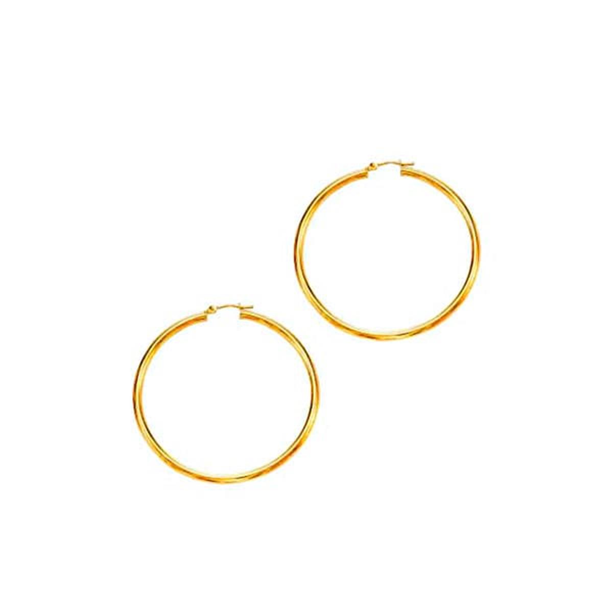 London Collection 14k 3.0 x 50mm Hoop Earrings