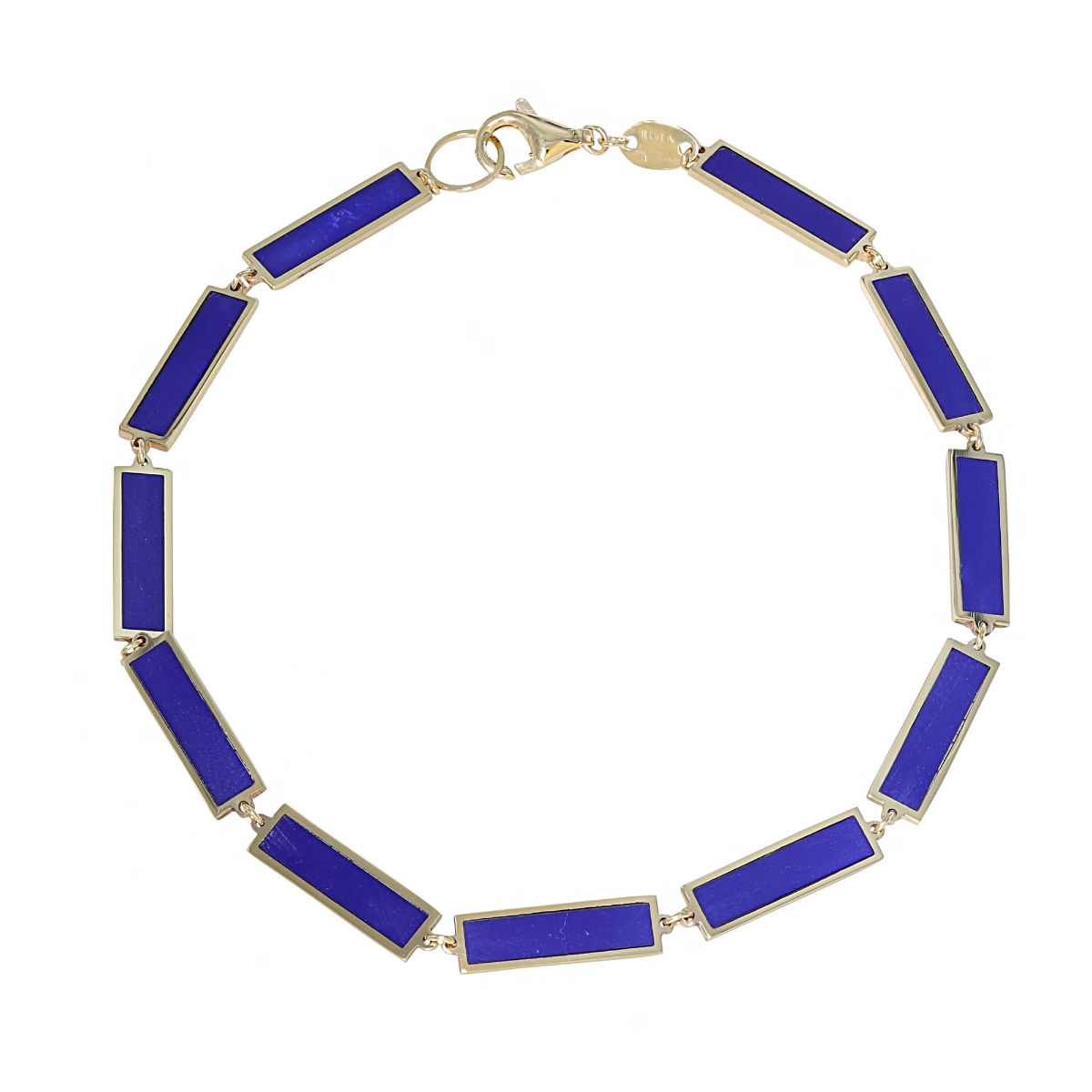 London Collection Yellow Gold Large Lapis Bar Bracelet