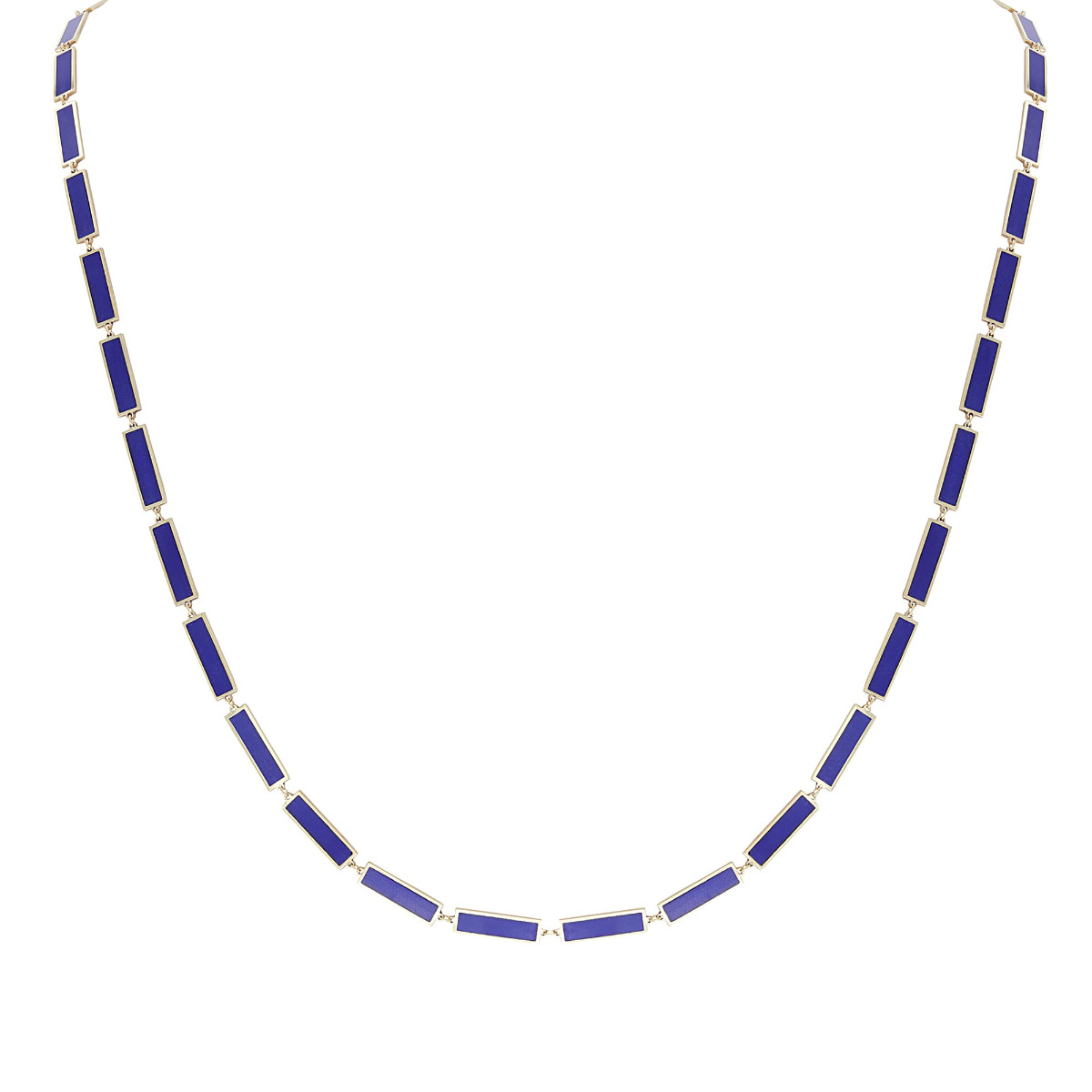 London Collection Yellow Gold Lapis Bar Necklace