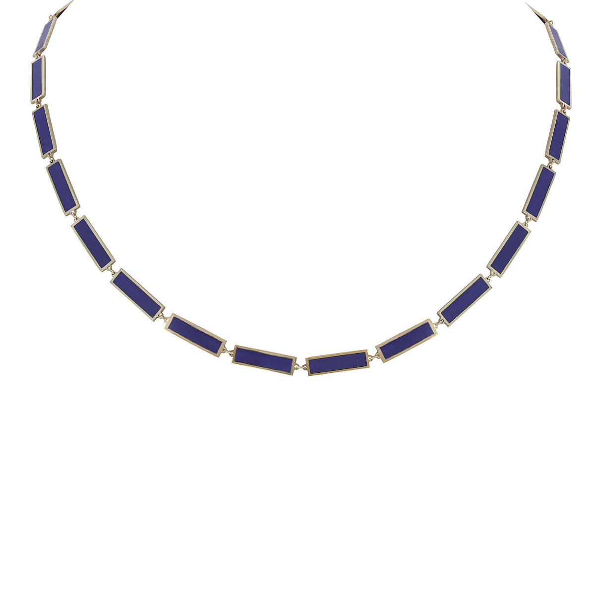 London Collection Yellow Gold Lapis Bar Necklace