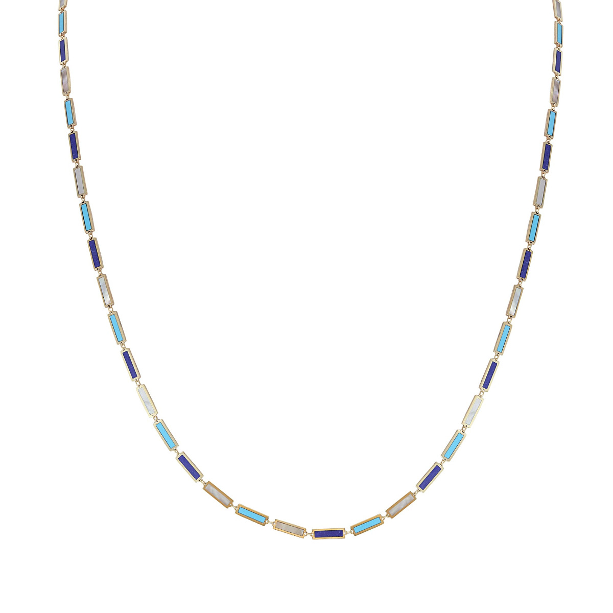 London Collection Yellow Gold Mixed Bar Necklace