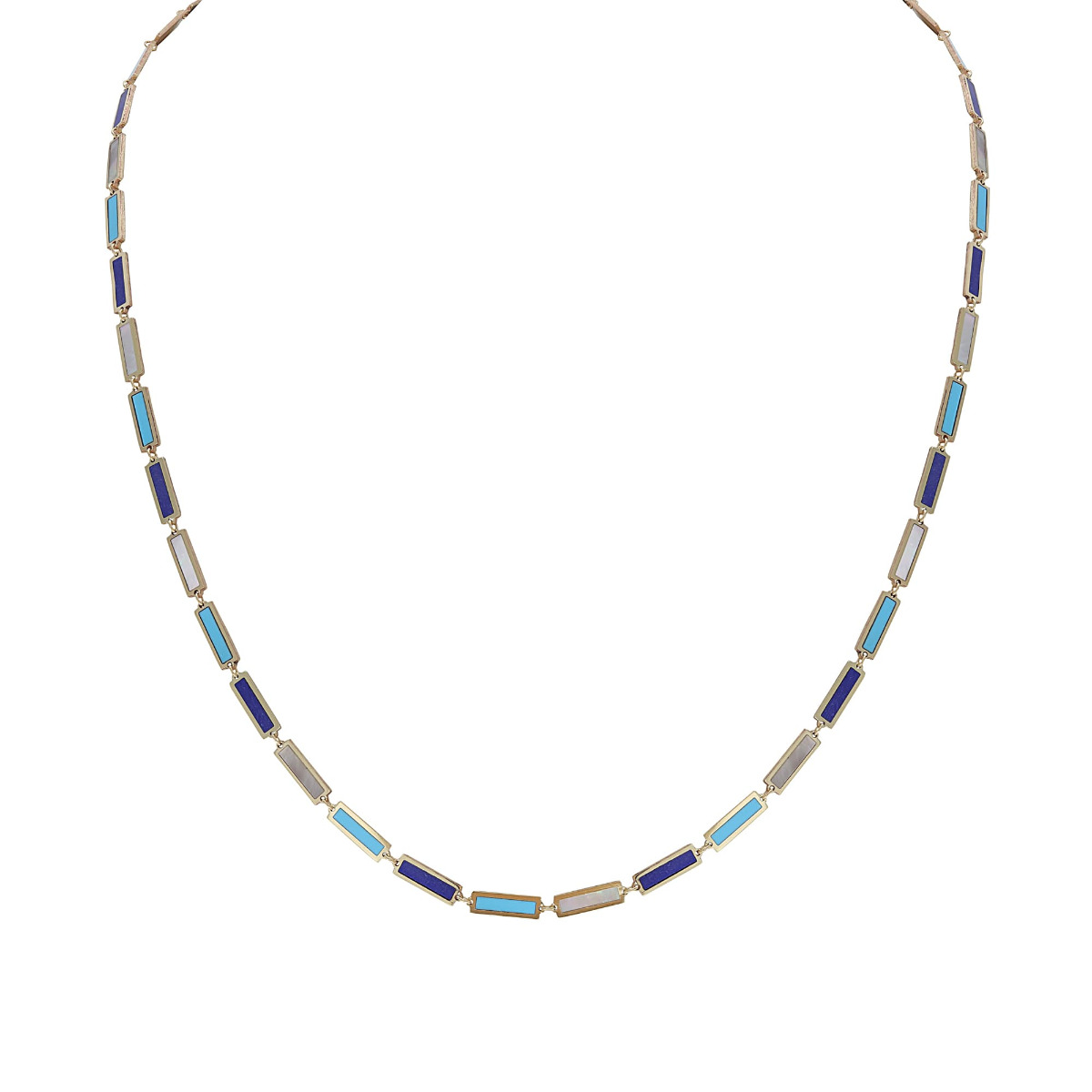 London Collection Yellow Gold Mixed Bar Necklace