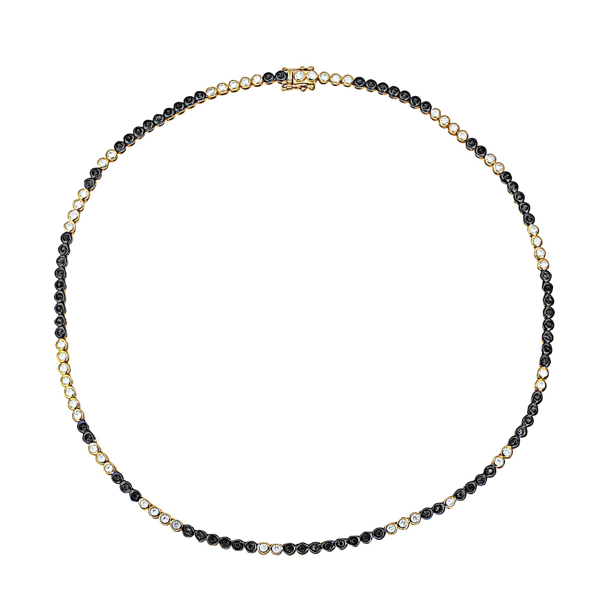 London Collection 14k Bezel Set Gemstone and Diamond Necklace