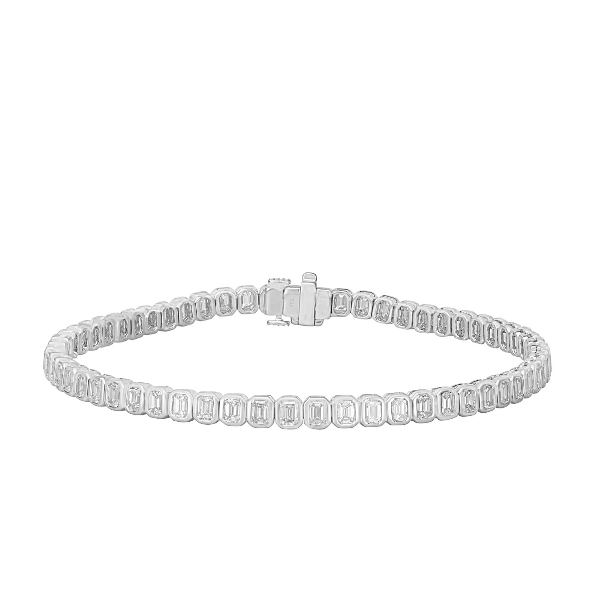 London Collection 18k White Gold Emerald Cut Diamond Men