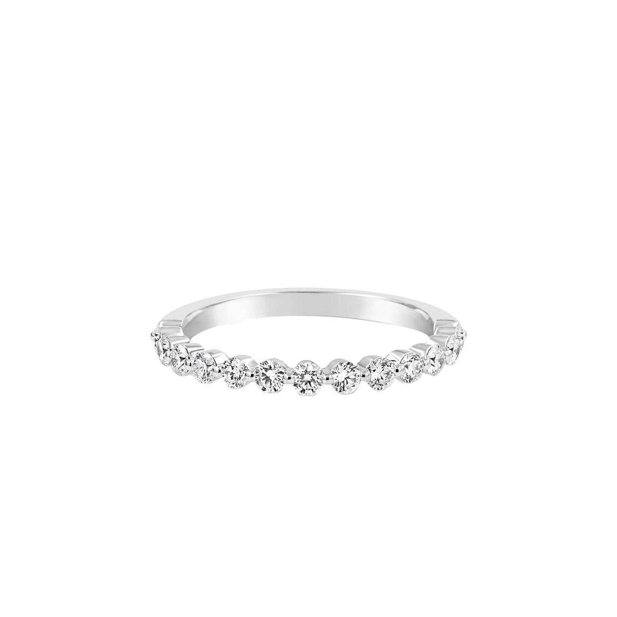 Henri Daussi 18k Gold Shared Prong Diamond Band