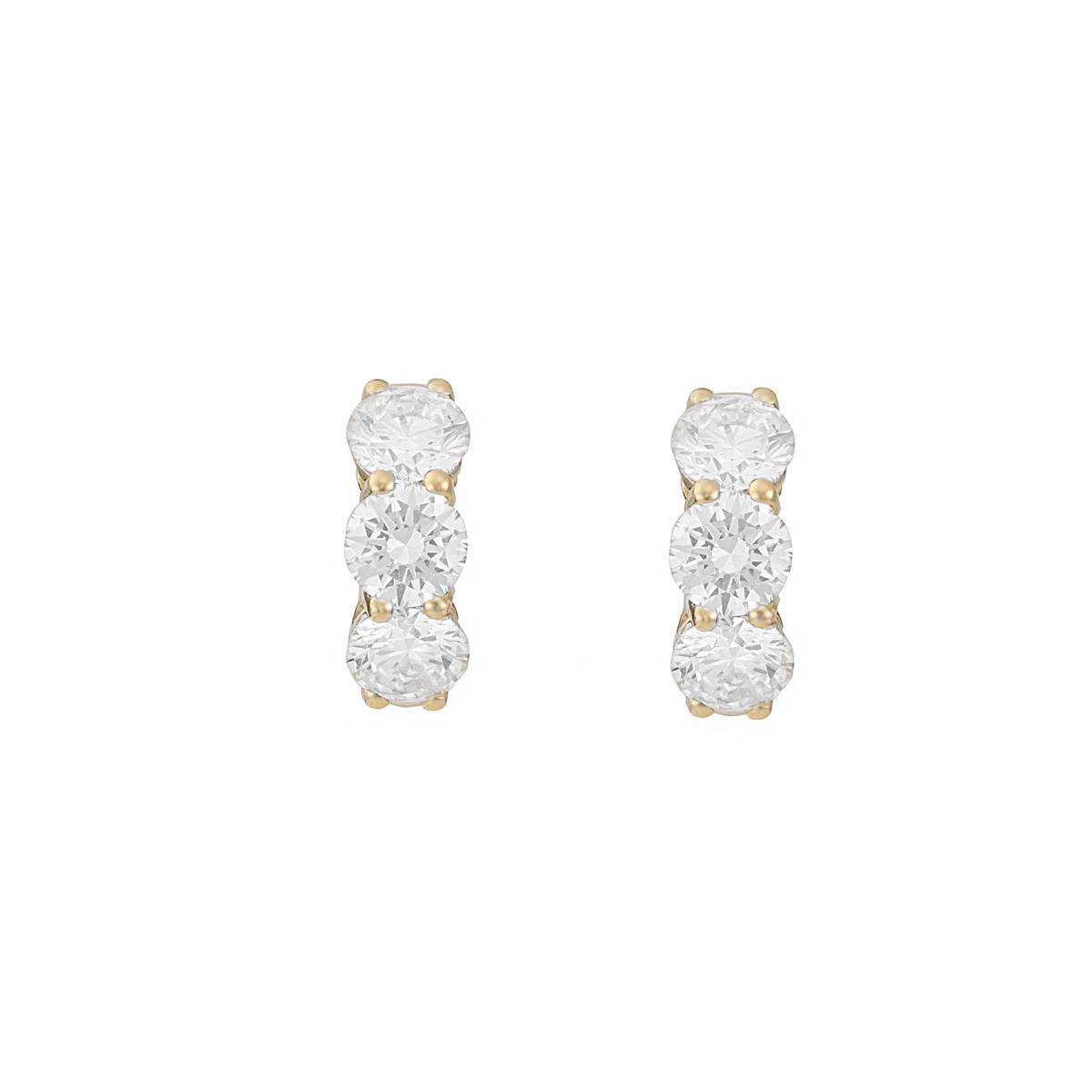London Collection 14k Yellow Gold Diamond Huggie Earrings
