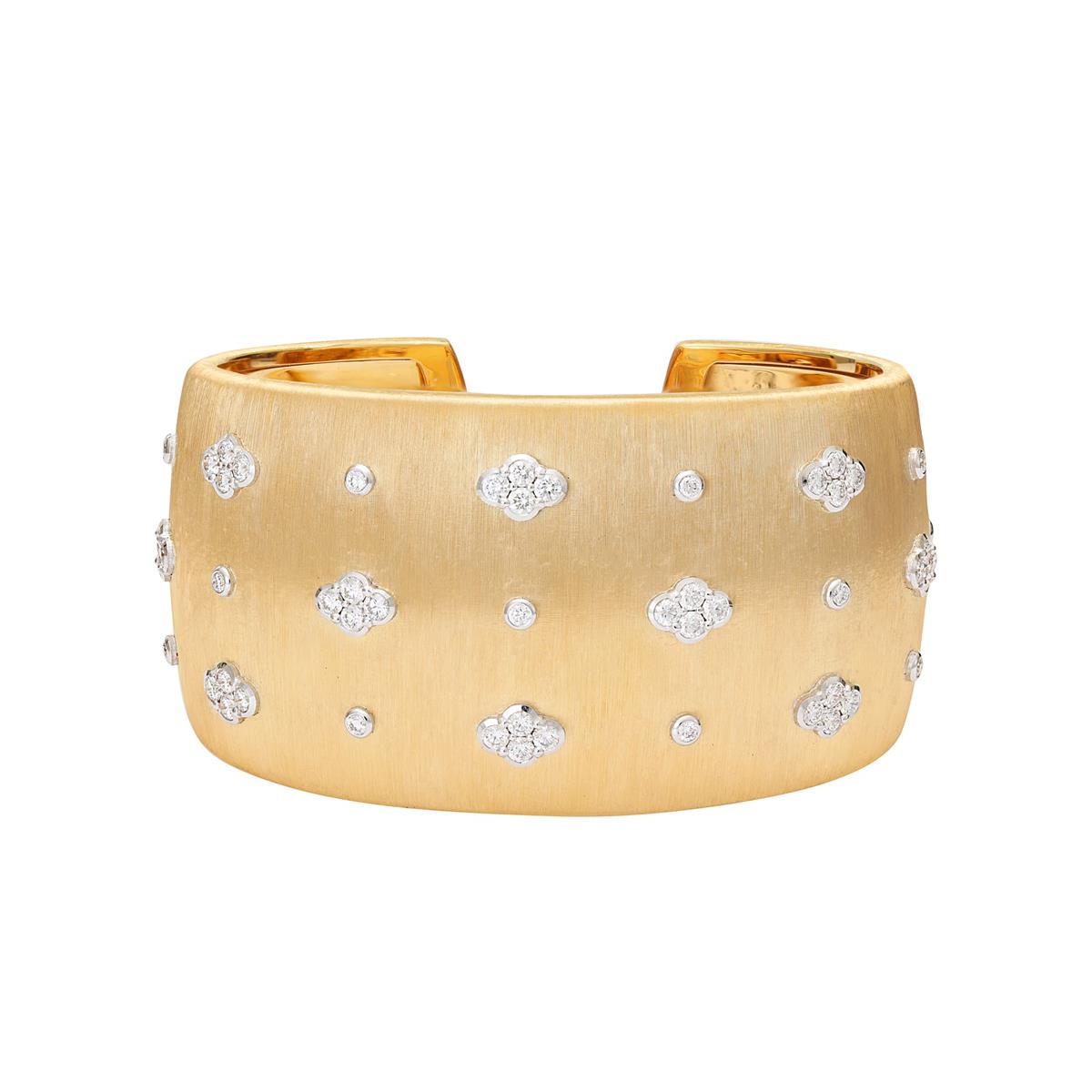 Buccellati Macri AB 18k Yellow Gold Diamond Cuff Bracelet