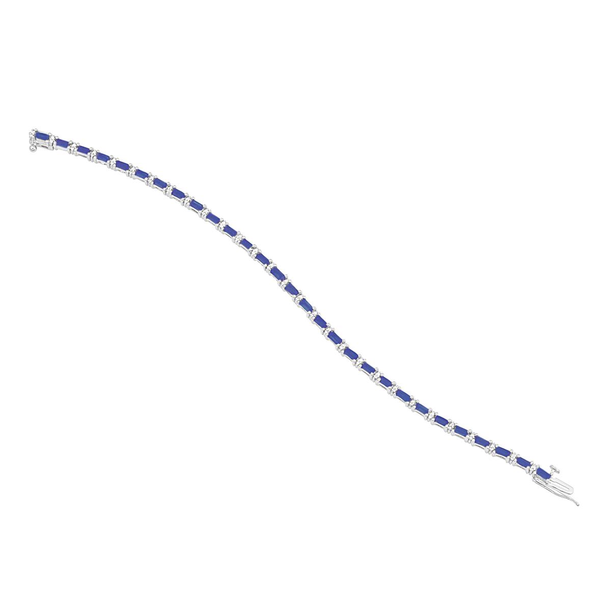 London Collection 14k Blue Sapphire and Diamond Tennis Bracelet