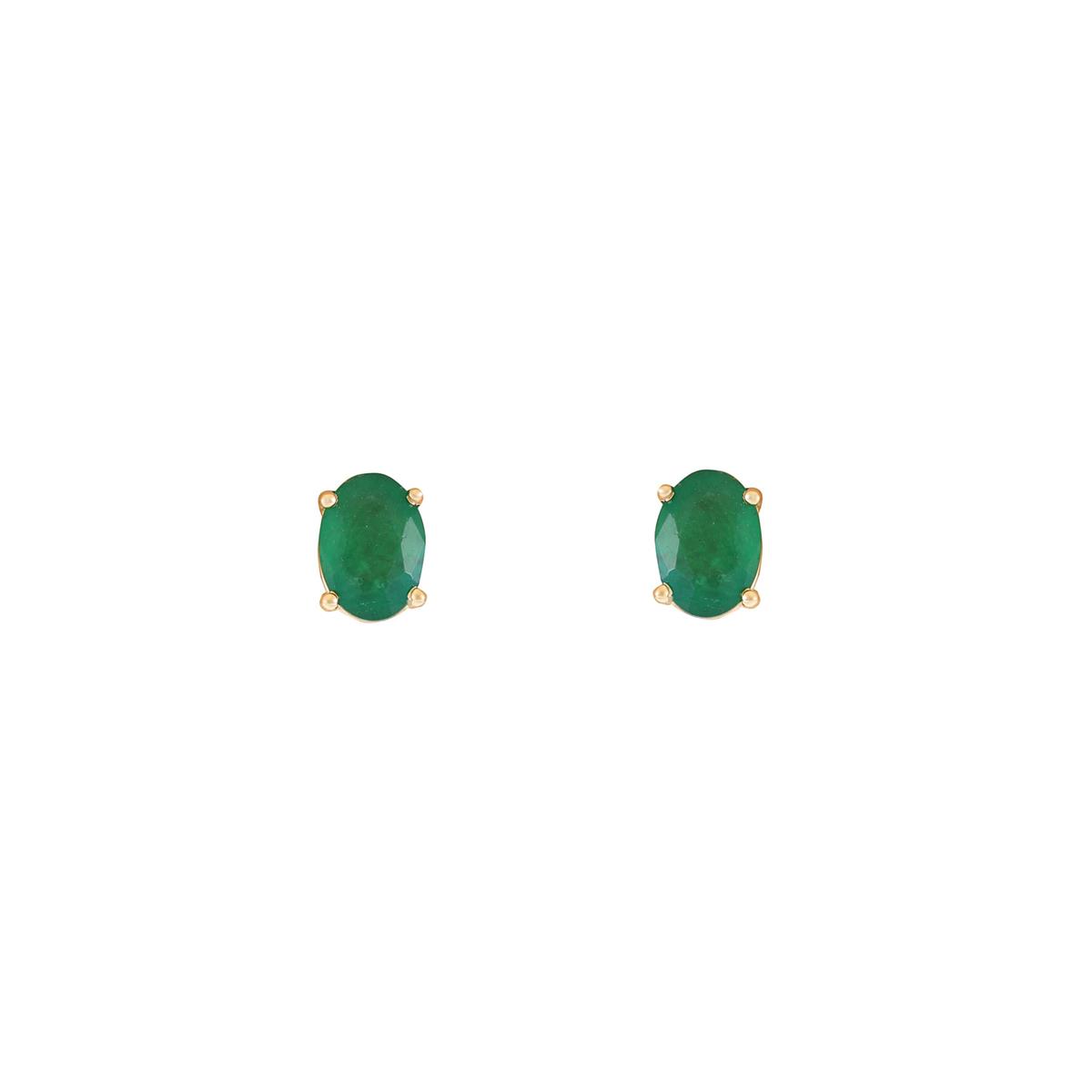 London Collection 14k Oval Gemstone Stud Earrings