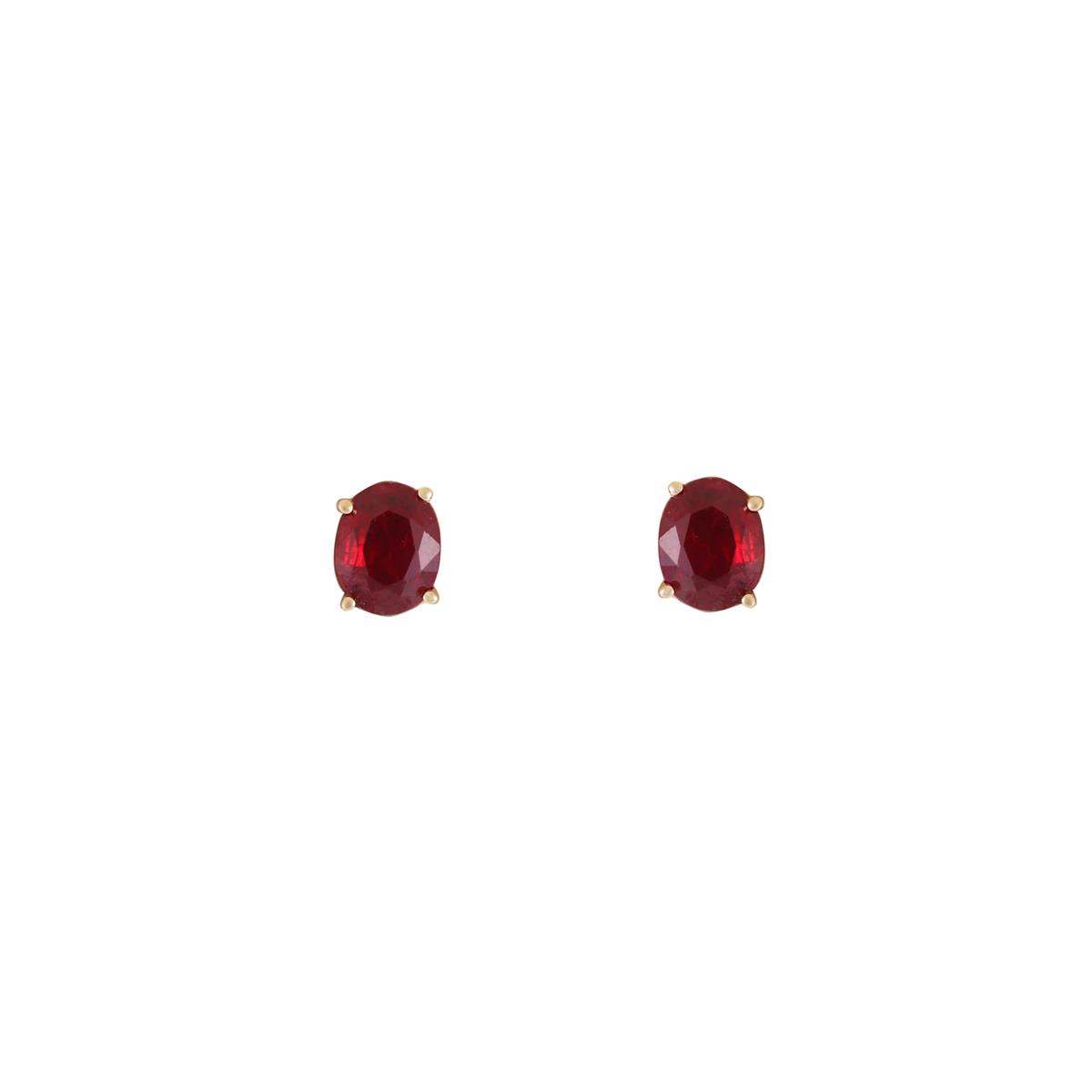 London Collection 14k Oval Gemstone Stud Earrings