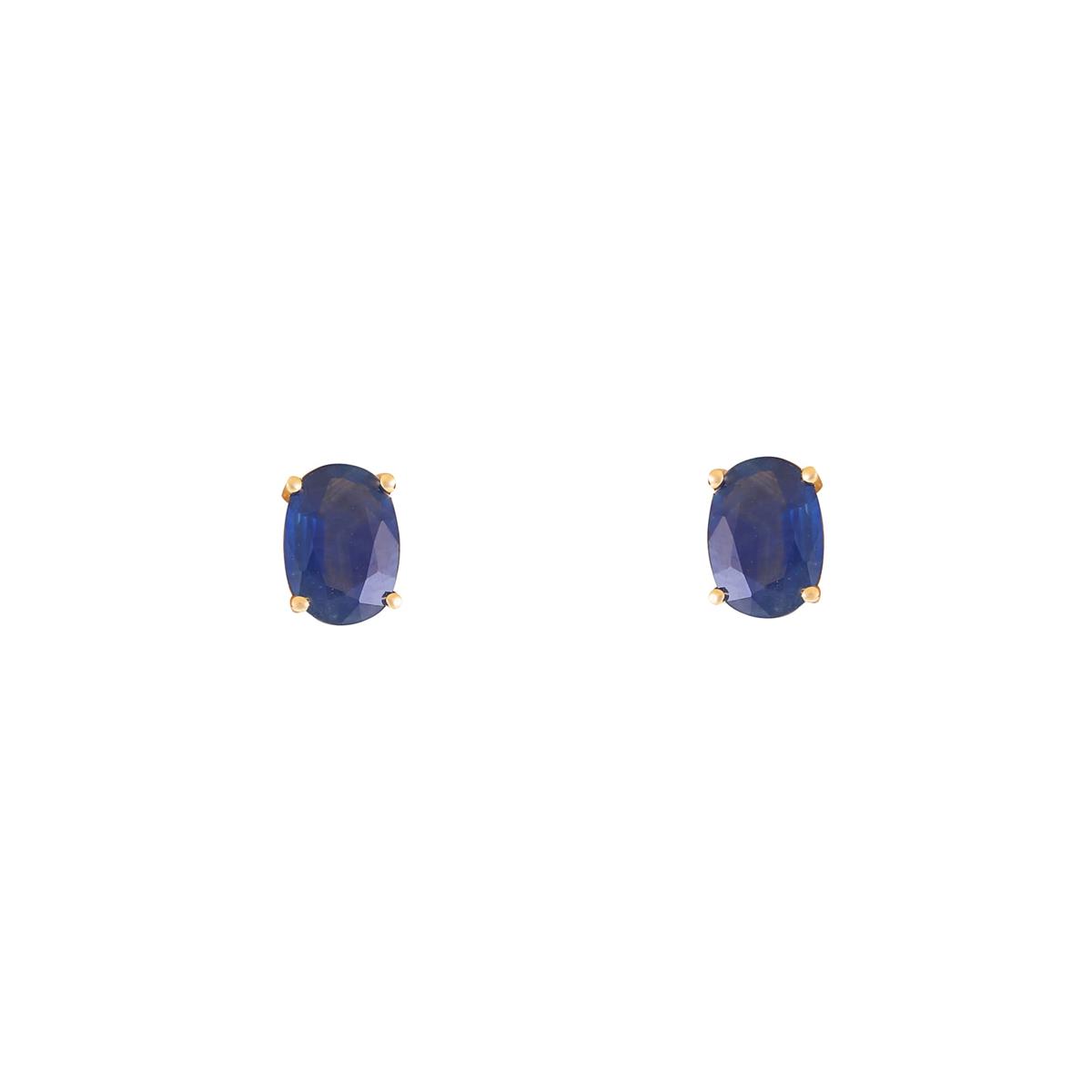 London Collection 14k Oval Gemstone Stud Earrings