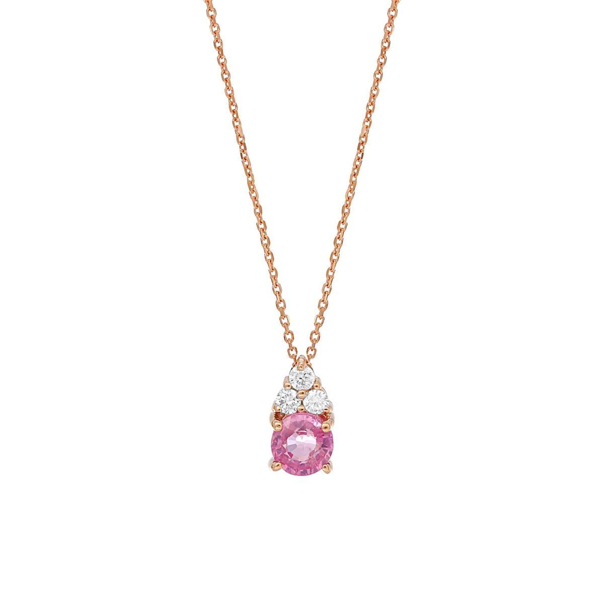 London Collection Rose Gold Sapphire and Diamond Pendant Necklace