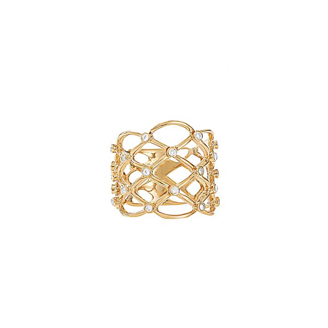 London Collection 14k Yellow Gold Diamond Net Ring