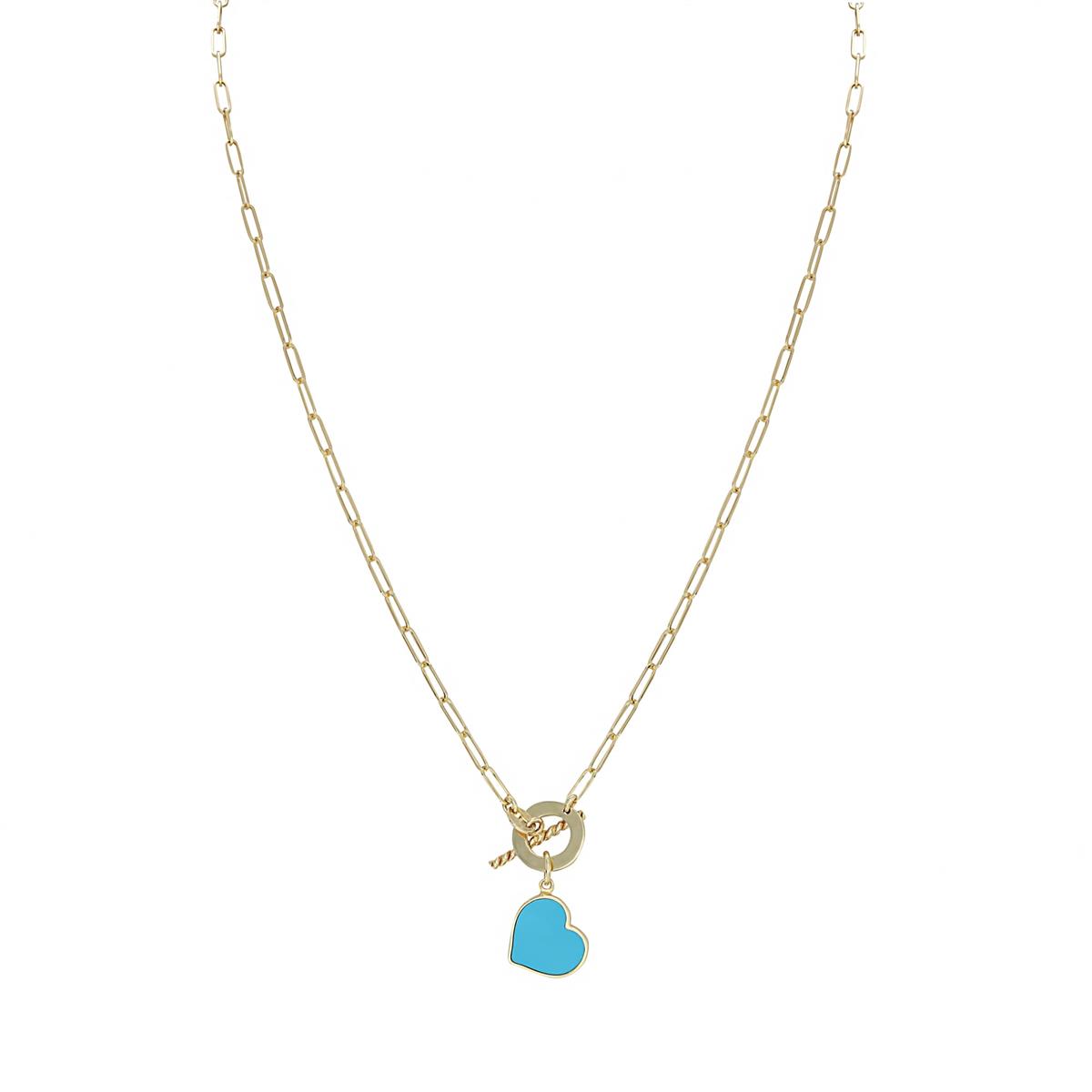 London Collection 14k Gemstone Heart Necklace