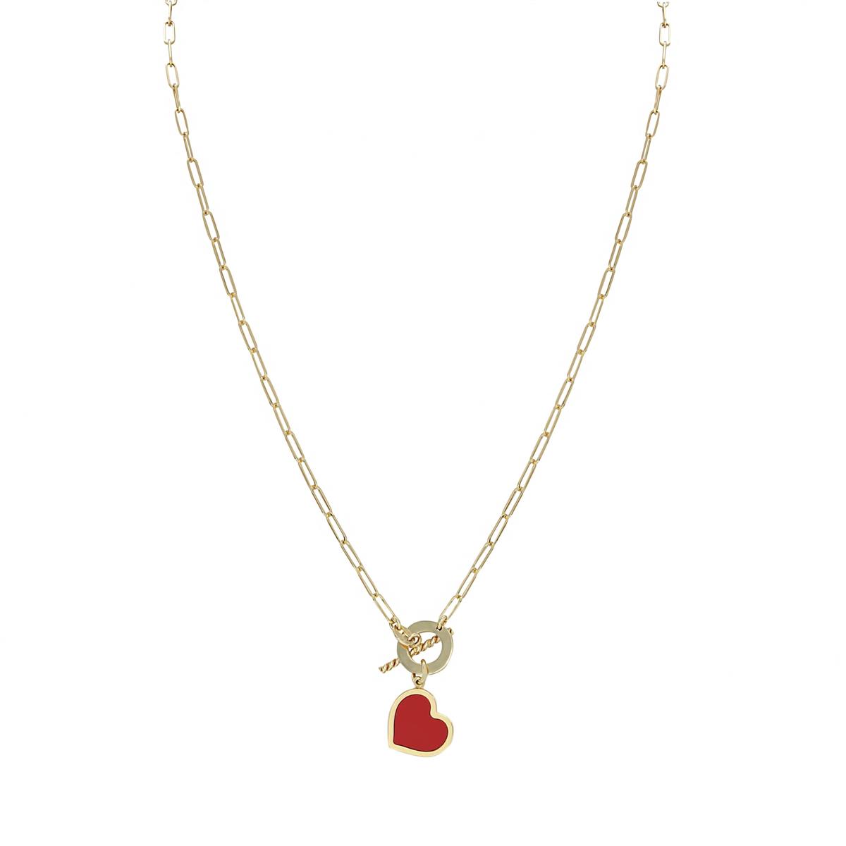 London Collection 14k Gemstone Heart Necklace