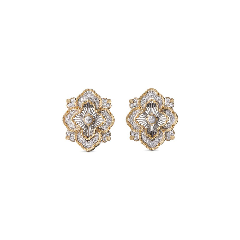 Buccellati Opera Tulle 18k Diamond Stud Earrings