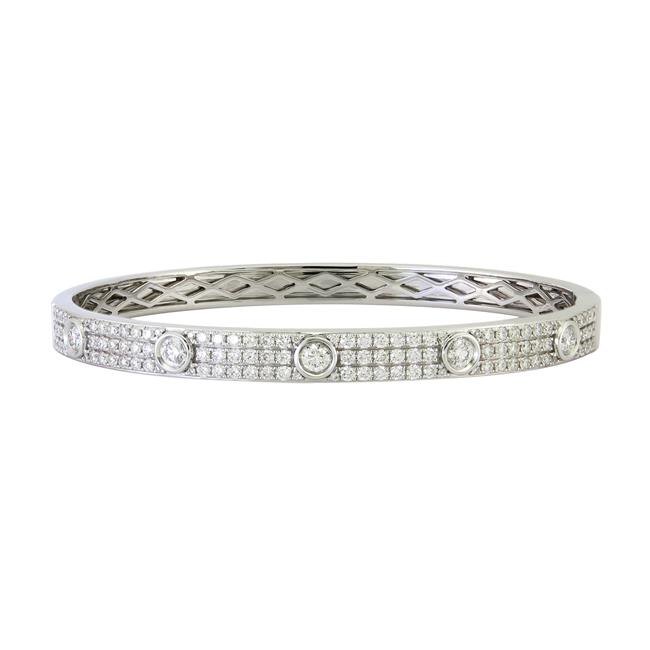 London Collection 18k White Gold 121 Diamond Bangle Bracelet