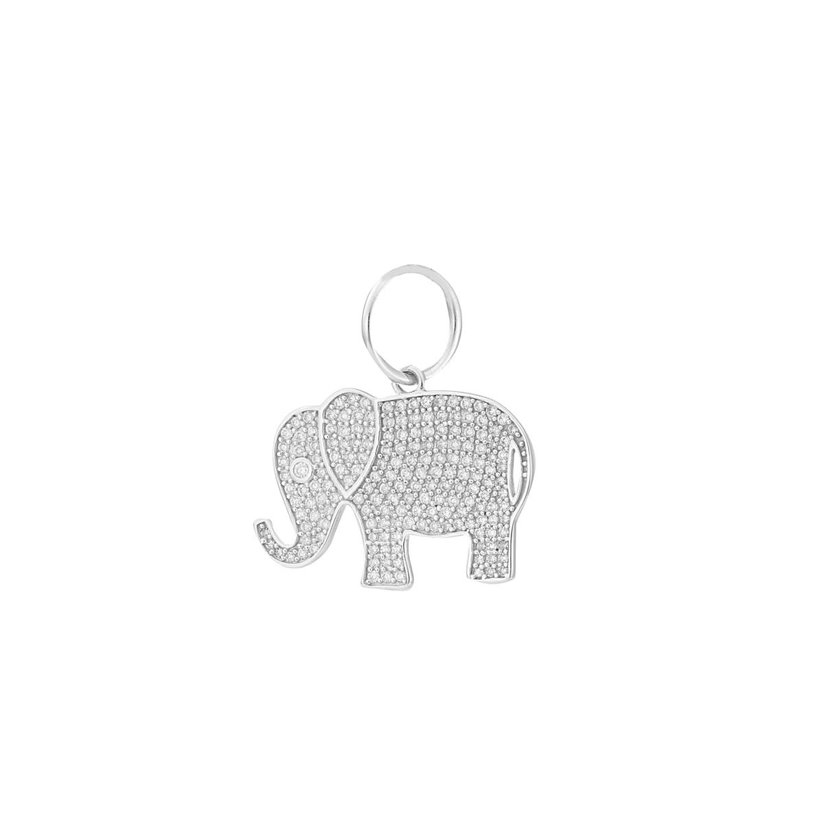 London Collection 14k Gold Diamond Elephant Pendant