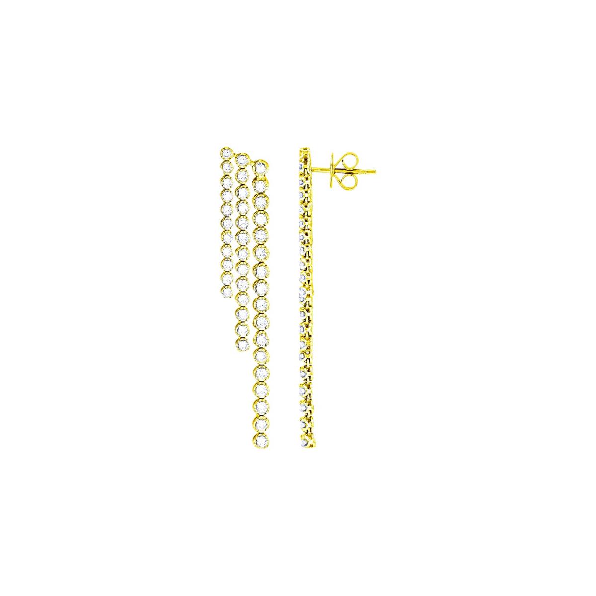 London Collection 14k Yellow Gold Diamond Strand Tennis Earrings