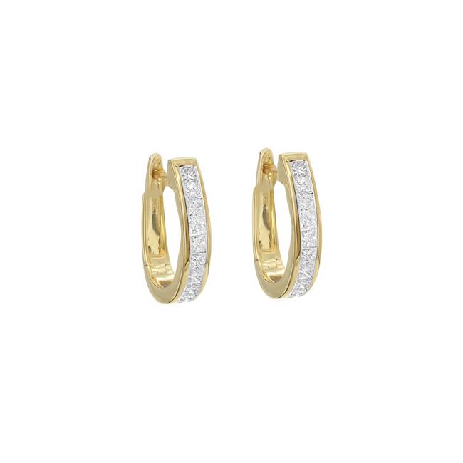 London Collection 18k White Gold Diamond Hoop Earrings