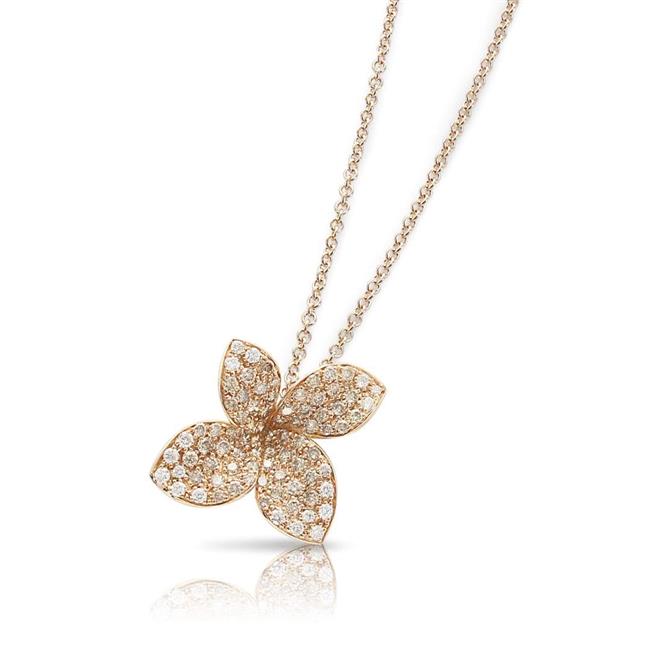Pasquale Bruni Petit Garden 18k Rose Gold Diamond Flower Necklace